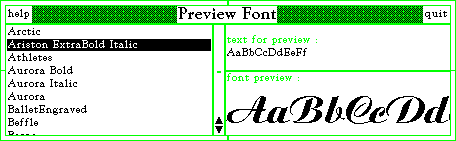 fontpreview screen shot